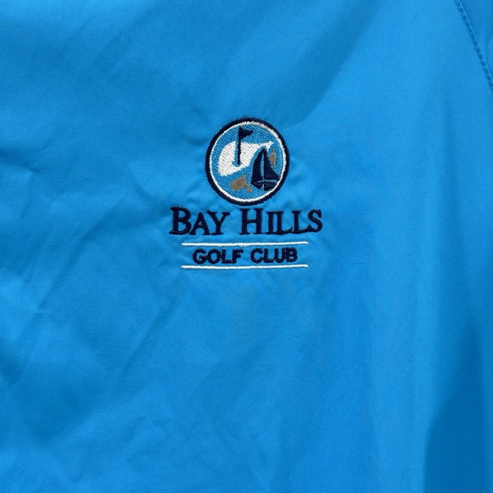 Adidas Golf Climaproof Wind Shirt Men Large Blue 1/4 Zip Bay Hills Club - Picture 2 of 11